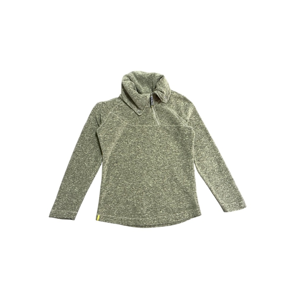 Lole Fleece Sweatshirt Womens Medium Green 1/4 Zip Cozy Funnel Neck Pullover Top